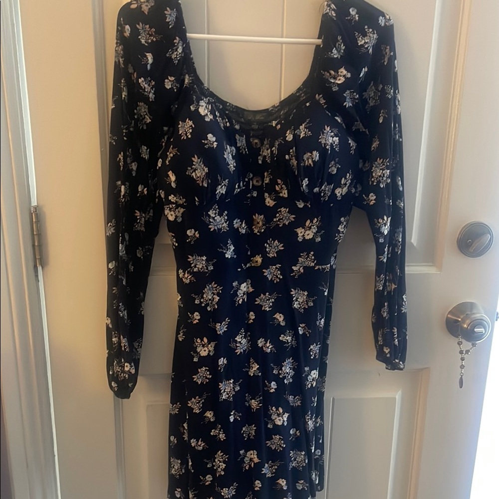 Lily Rose Blue and White Bishop Sleeve Sundress